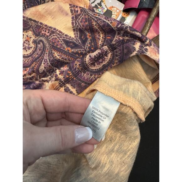 Avenue Paisley Rhinestone Top Women's‎ Y2K Whimsigoth Fairy Velvet Purple - Picture 5 of 10